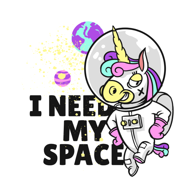 Unicorn Astronaut I Need My Space Art by Evoke Collective