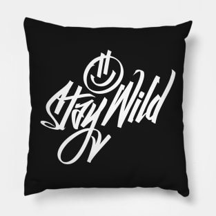 Stay Wild graffiti style smiley face graphic novelty t-shirt Pillow