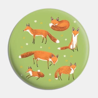 Red Foxes Pin