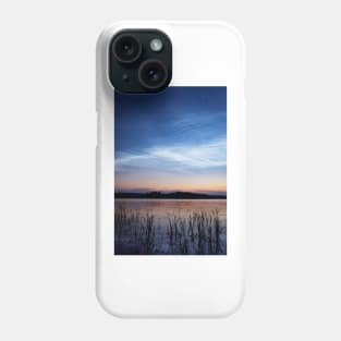 Night shining clouds over lake in Finland Phone Case