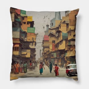 Vintage Lahore Street Pillow