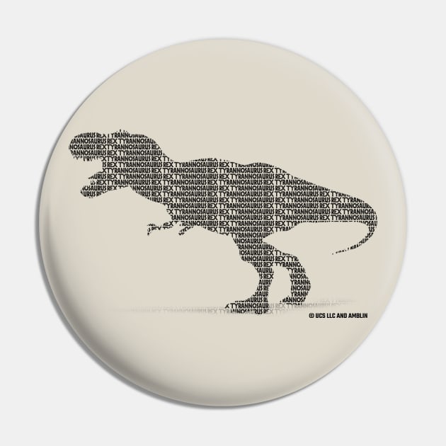 Tyrannosaurus Rex Typography Pin by Jurassic Merch