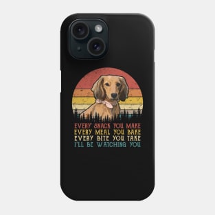 Retro Dachshund Every Snack You Make Every Meal You Bake Phone Case