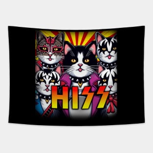 HISS - KISS band gift for cat lovers - Funny music Tapestry