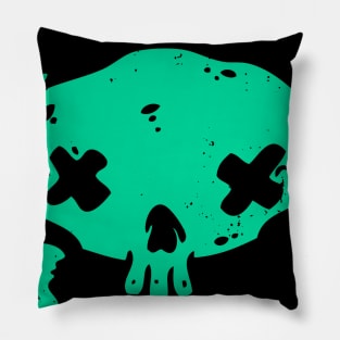 pirate green skull Pillow