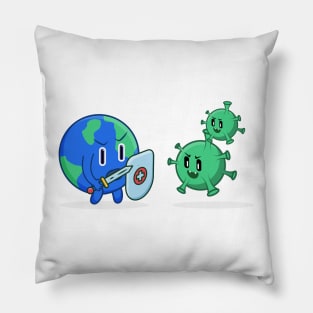 Earth fight with virus Pillow