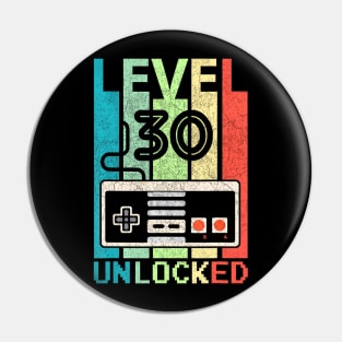 Level 30 Video 30th Birthday Pin