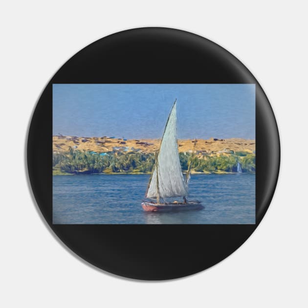 Egyptian Felucca On The Nile Pin by IanWL