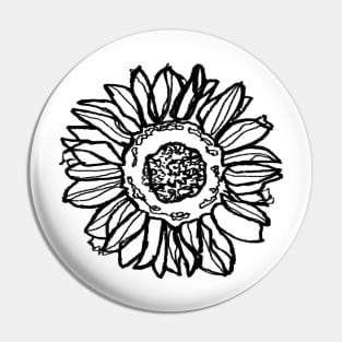 minimal sunflower, black and white plant artwork Pin