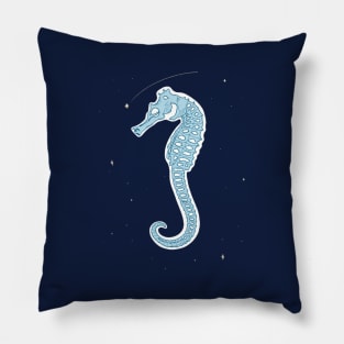 Seahorse Galaxy Skeleton Pillow