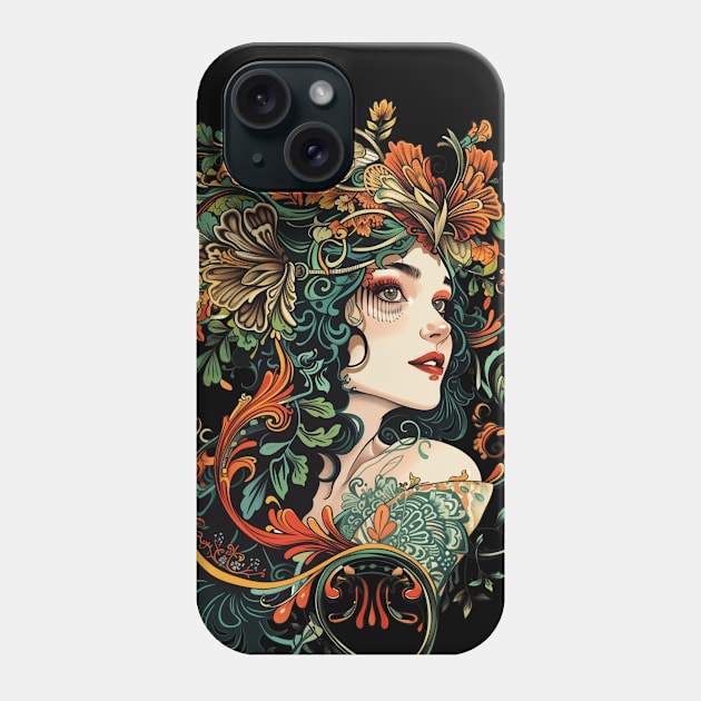 A portrait of a woman in the Art Nouveau style Phone Case by feafox92