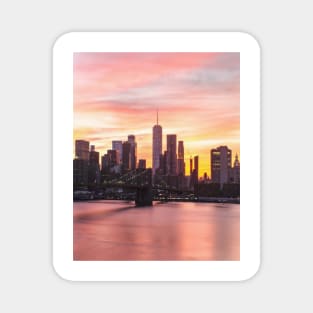 New York Beautiful Red Sunset Magnet