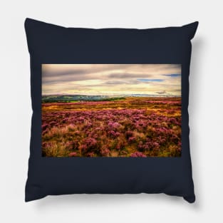 Pink Heather On The Yorkshire Moors Pillow