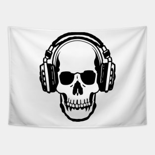 Skull with headphones Tapestry