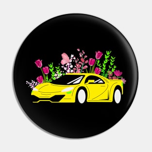 Flowers car Pin