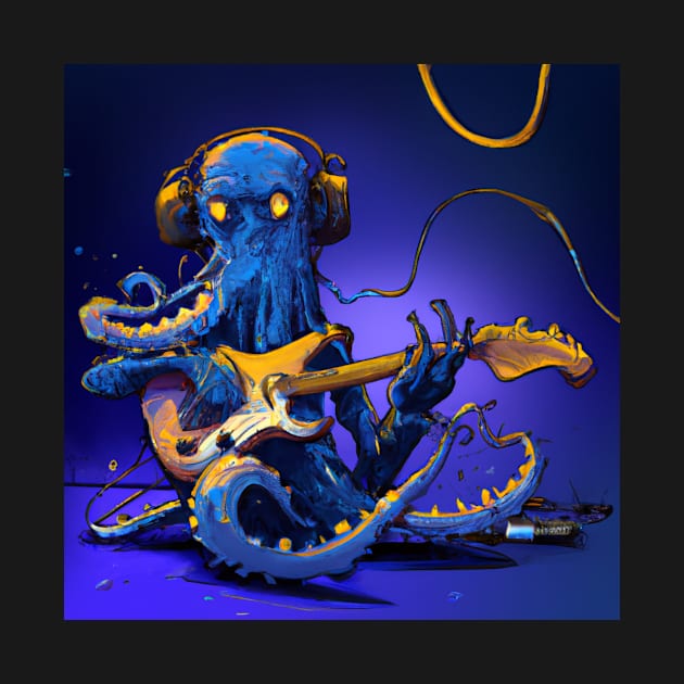 Blue Octopus Plays Jazz Guitar by Star Scrunch