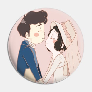 Pride and Prejudice Darcy and Elizabeth Wedding Illustration Pin