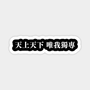 Throughout heaven and earth, I alone am the honored one in traditional chinese letters Magnet