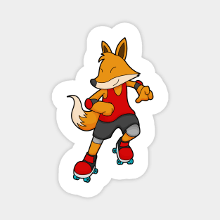 Fox as Skater with Roller skates Magnet