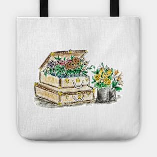 Flower Suitcase Tote