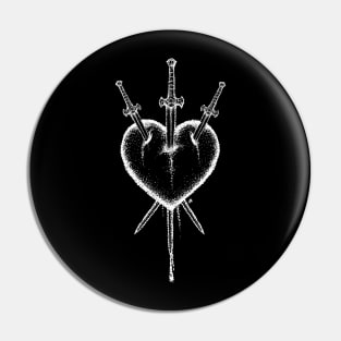 3 of swords Design Pin