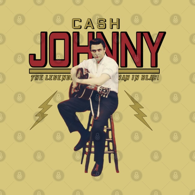 Retro Johnny Cash - The Legendary Music Country man in black by RIDER_WARRIOR