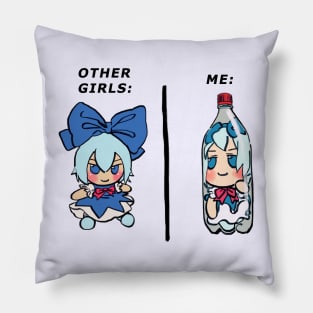 I draw bottled cirno fumo plush but it's me and other girls meme / touhou Pillow