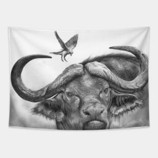 Warrior - Cape buffalo portrait Tapestry