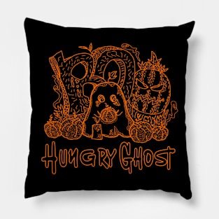 Hungry Ghost - Happy Happy Halloween Pillow