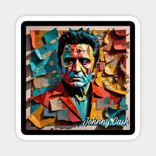 Johnny Cash // Paper Art Magnet