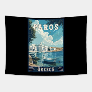 Paros In Greece Mediterranean Paradise Travel Art Tapestry