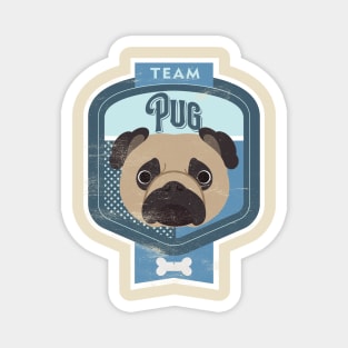 Team Pug - Distressed Pug Beer Label Design Magnet