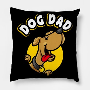 Dog Dad Funny Dog Lover Cartoon Comic Mens Pillow