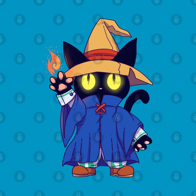 Black mage Fantasy Cat by TechraNova