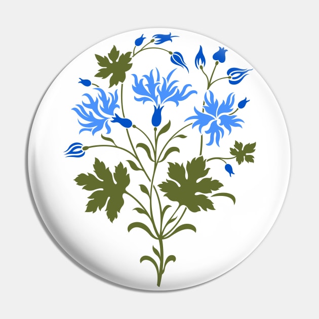 Blue Wildflowers Pin by RTROstock