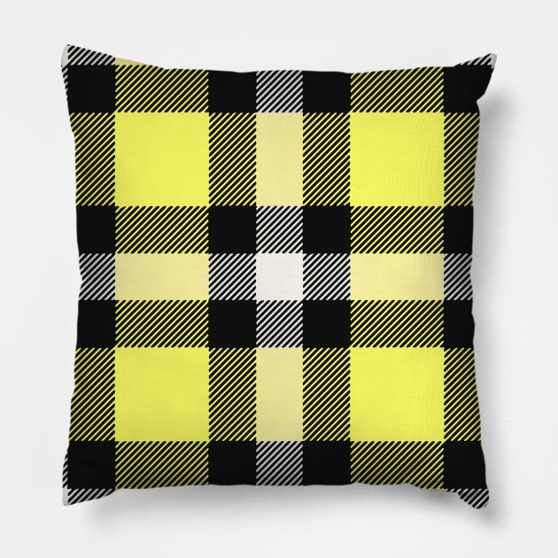 yellow black pattern Pillow by Lamink