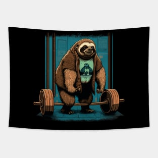 Powerlifting Sloth Tapestry