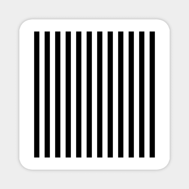 Large Black and White Cabana Stripe Magnet by podartist