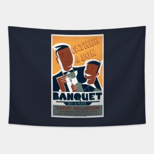 Restored Vintage WPA Poster: Father and Son Banquet Tapestry