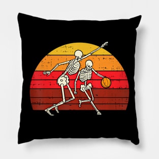 Skeleton Playing Basketball  Halloween Sport Pillow