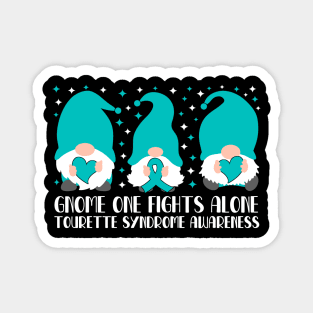 Gnome One Fights Alone Tourette Syndrome Awareness Magnet