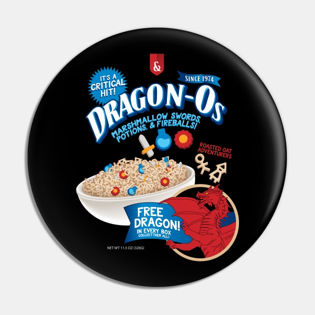 Dragon-Os Cereal Dungeons and Dragons Cereal Pin by Natural 20 Shirts