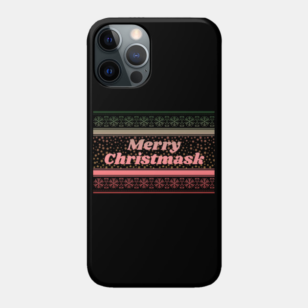 Merry Christmask Vintage Christmas Gradient Design - Merry Christmask - Phone Case