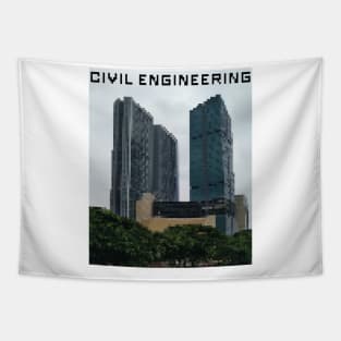 Civil engineering, buildings, premium pixel art Tapestry