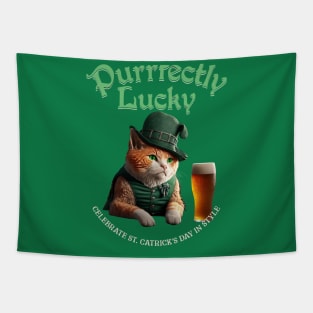 St Patrick's day lucky cat Tapestry