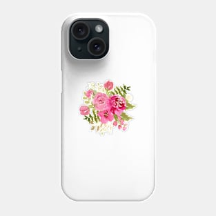 Bright rose pink floral meadow floral Phone Case