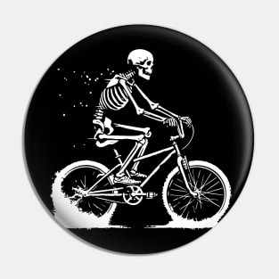 skeleton riding on the bicyckle Pin