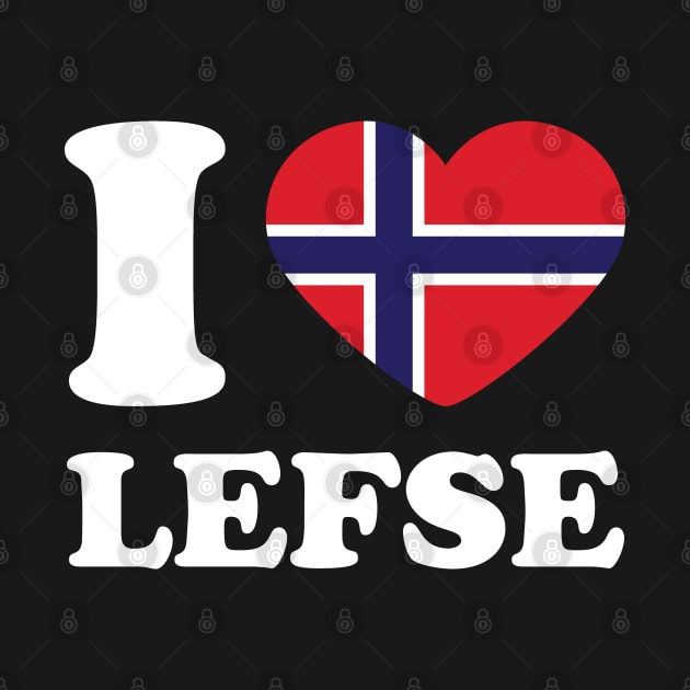 I Love Lefse Norway Flag Heart by Huhnerdieb Apparel
