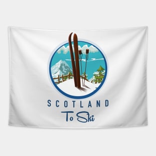 Scotland To Ski logo Tapestry