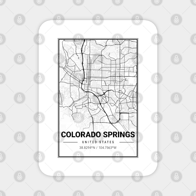 Colorado Springs Light City Map Magnet by tienstencil